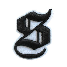 Load image into Gallery viewer, 3D Old English Roman Font Alphabets A To Z Size 3 Inches Black Embroidery Patch