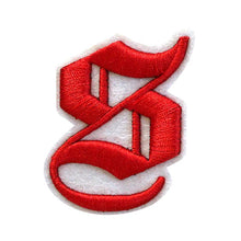 Load image into Gallery viewer, 3D Old English Roman Font Alphabets A To Z Size 3 Inches Red Embroidery Patch