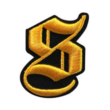 Load image into Gallery viewer, 3D Old English Roman Font Alphabets A To Z Size 3 Inches Yellow Embroidery Patch