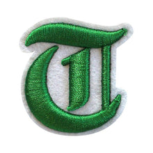 Load image into Gallery viewer, 3D Old English Roman Font Alphabets A To Z Size 3 Inches Green Embroidery Patch