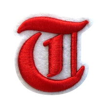Load image into Gallery viewer, 3D Old English Roman Font Alphabets A To Z Size 3 Inches Red Embroidery Patch