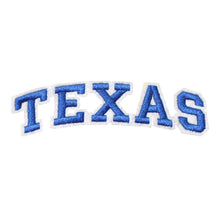 Load image into Gallery viewer, Varsity State Name Texas in Multicolor Embroidery Patch