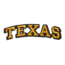 Load image into Gallery viewer, Varsity State Name Texas in Multicolor Embroidery Patch
