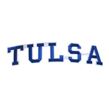 Load image into Gallery viewer, Varsity City Name Tulsa in Multicolor Embroidery Patch