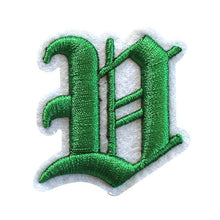 Load image into Gallery viewer, 3D Old English Roman Font Alphabets A To Z Size 3 Inches Green Embroidery Patch