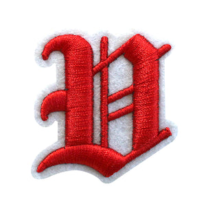 3D Old English Roman Font Alphabets A To Z Size 2 Inches Red Embroidery Patch