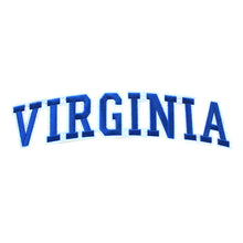 Load image into Gallery viewer, Varsity State Name Virginia in Multicolor Embroidery Patch