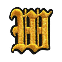 Load image into Gallery viewer, 3D Old English Roman Font Alphabets A To Z Size 3 Inches Yellow Embroidery Patch