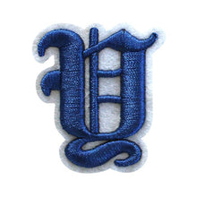 Load image into Gallery viewer, 3D Old English Roman Font Alphabets A To Z Size 3 Inches Royal Blue Embroidery Patch