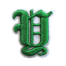 Load image into Gallery viewer, 3D Old English Roman Font Alphabets A To Z Size 2 Inches Green Embroidery Patch
