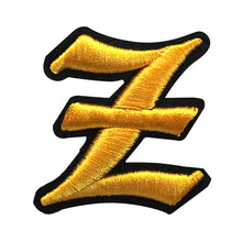 Load image into Gallery viewer, 3D Old English Roman Font Alphabets A To Z Size 2 Inches Yellow Embroidery Patch
