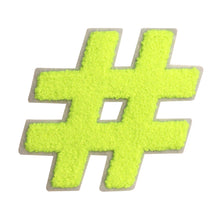 Load image into Gallery viewer, Letter Varsity Symbol Hashtag Sharp # Sign Chenille Large Patches