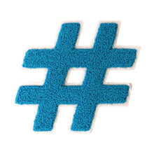Load image into Gallery viewer, Letter Varsity Symbol Hashtag Sharp # Sign Chenille Large Patches