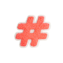 Load image into Gallery viewer, Letter Varsity Symbol Hashtag Sharp # Sign Chenille Small Patches