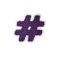 Load image into Gallery viewer, Letter Varsity Symbol Hashtag Sharp # Sign Chenille Small Patches
