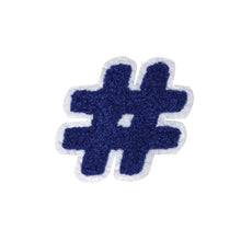 Load image into Gallery viewer, Letter Varsity Symbol Hashtag Sharp # Sign Chenille Small Patches