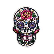 Load image into Gallery viewer, Colorful Resin Planar Sugar Skull Embroidery Patch
