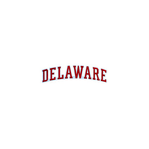 Varsity State Name Delaware in Multicolor Embroidery Patch