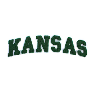 Varsity State Name Kansas in Multicolor Chenille Patch