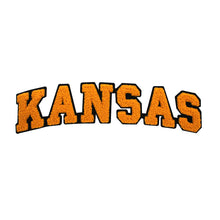 Load image into Gallery viewer, Varsity State Name Kansas in Multicolor Chenille Patch