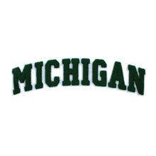 Load image into Gallery viewer, Varsity State Name Michigan in Multicolor Chenille Patch