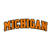 Load image into Gallery viewer, Varsity State Name Michigan in Multicolor Chenille Patch