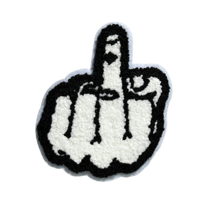 Middle Finger in Multicolor Chenille Patch