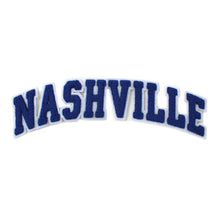 Load image into Gallery viewer, Varsity City Name Nashville in Multicolor Chenille Patch