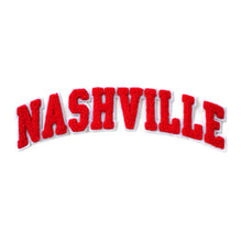 Load image into Gallery viewer, Varsity City Name Nashville in Multicolor Chenille Patch