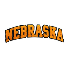 Load image into Gallery viewer, Varsity State Name Nebraska in Multicolor Chenille Patch