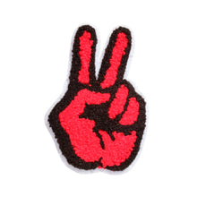 Load image into Gallery viewer, Peace Sign Two Fingers in Multicolor Chenille Patch