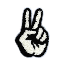 Load image into Gallery viewer, Peace Sign Two Fingers in Multicolor Chenille Patch