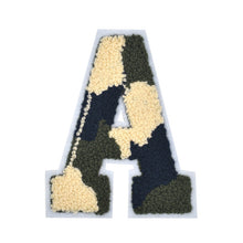 Load image into Gallery viewer, Letter Varsity Alphabets A to Z Camo Chenille & White Felt 6 Inch