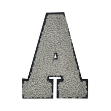 Load image into Gallery viewer, Letter Varsity Alphabets A to Z Grey Chenille & Black Felt 2.5 Inch