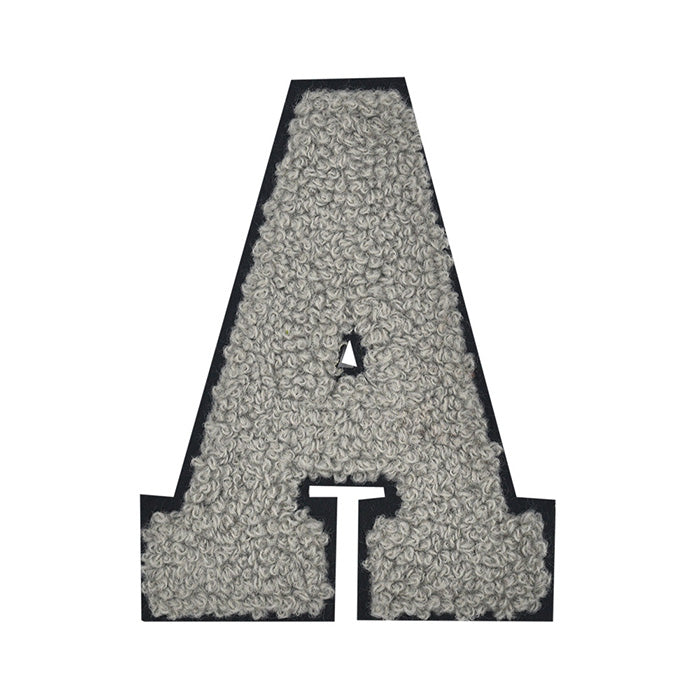 Letter Varsity Alphabets A to Z Grey Black 8 Inch