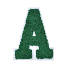 Load image into Gallery viewer, Letter Varsity Alphabets A to Z Hunter Green Chenille & White Felt 6 Inch