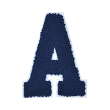 Load image into Gallery viewer, NAVY BLUE Letter Varsity Alphabets A to Z Navy Blue Chenille & White Felt 4 Inch