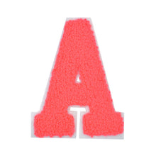 Load image into Gallery viewer, Letter Varsity Alphabets A to Z Neon Coral Chenille & White Felt 8 Inch