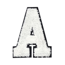 Load image into Gallery viewer, Letter Varsity Alphabets A to Z White Chenille & Black Felt 6 Inch