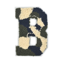Load image into Gallery viewer, Letter Varsity Alphabets A to Z Camo Chenille & White Felt  4 Inch