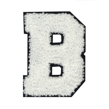Load image into Gallery viewer, Letter Varsity Alphabets A to Z White Chenille & Black Felt 2.5 Inch