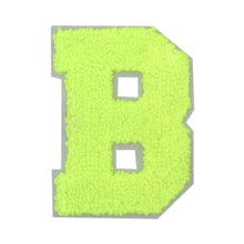 Load image into Gallery viewer, Letter Varsity Alphabets A to Z Neon Lime Chenille & White Felt 2.5 Inch