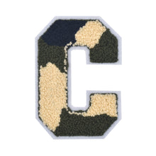 Load image into Gallery viewer, Letter Varsity Alphabets A to Z Camo Chenille & White Felt  4 Inch