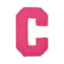Load image into Gallery viewer, Letter Varsity Alphabets A-Z Candy Pink Chenille & white Felt 4 Inch