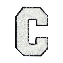 Load image into Gallery viewer, Letter Varsity Alphabets A to Z White Chenille & Black Felt 4 Inch