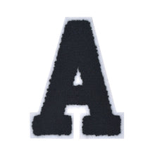 Load image into Gallery viewer, Letter Varsity Alphabets A to Z Black Chenille & White Felt 4 Inch