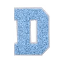 Load image into Gallery viewer, Letter Varsity Alphabets A to Z Baby Blue Chenille & White Felt 4 Inch