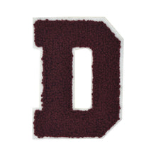 Load image into Gallery viewer, Letter Varsity Alphabets A to Z Burgundy Chenille & White Felt  6 Inch