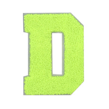 Load image into Gallery viewer, Letter Varsity Alphabets A to Z Neon Lime Chenille & White Felt 4 Inch