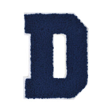 Load image into Gallery viewer, NAVY BLUE Letter Varsity Alphabets A to Z Navy Blue Chenille & White Felt 8 Inch